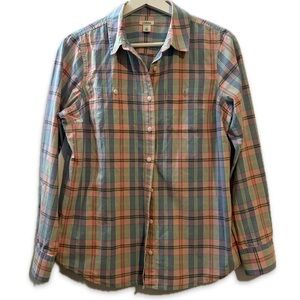 L.L. Bean Blue and Pink Casual Button Down Shirt